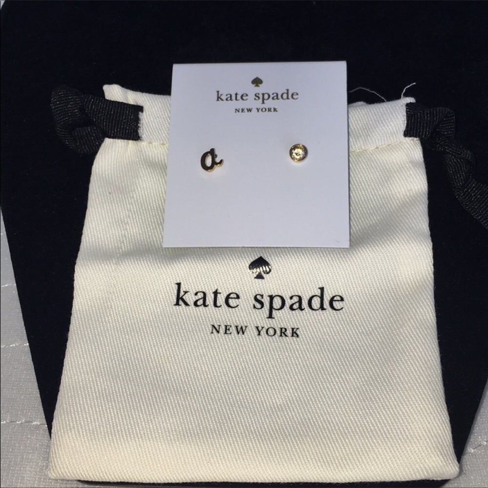 NWT Kate Spade ♠️ New York “a” Set Stud Earrings - Picture 3 of 7